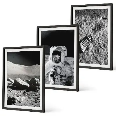 NASA Moon Astronaut Wall Art Set set of photographic prints