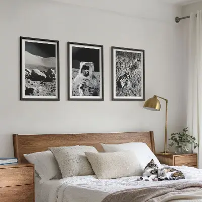 NASA Moon Astronaut Wall Art Set set of photographic prints