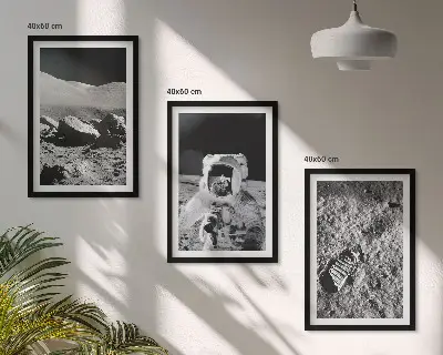 NASA Moon Astronaut Wall Art Set set of photographic prints