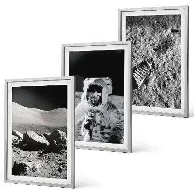 NASA Moon Astronaut Wall Art Set set of photographic prints