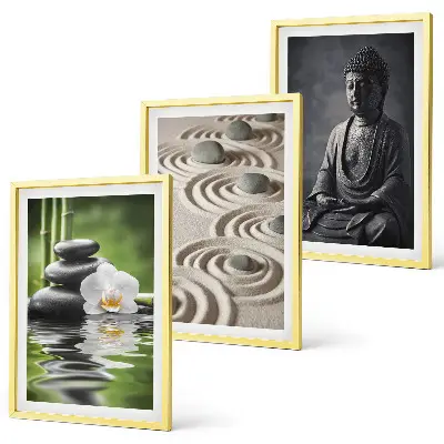 Zen Buddha wall art set three piece canvas print with a relaxing view