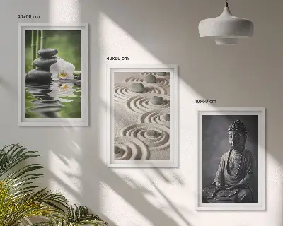 Zen Buddha wall art set three piece canvas print with a relaxing view