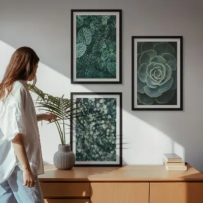 Succulent wall art set botanical print collection