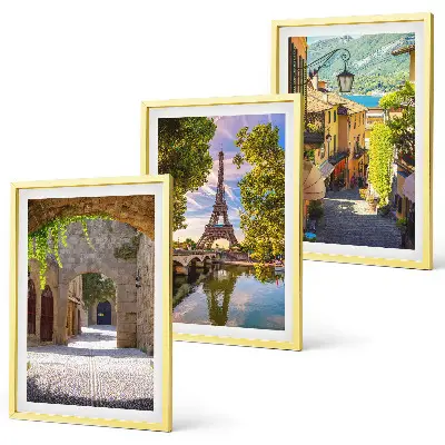 Streets of Eiffel architecture wall art set of 3 framed pieces