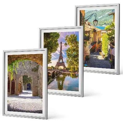 Streets of Eiffel architecture wall art set of 3 framed pieces