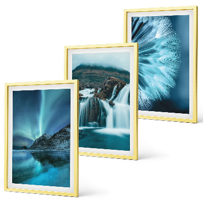 Wall art set Winter landscapes with waterfalls