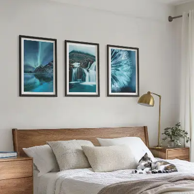Winter landscape wall art set with waterfalls
