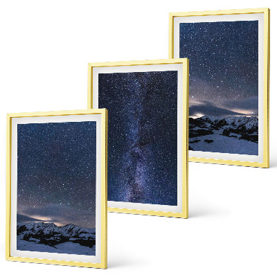 Wall art set Night sky mountains stars