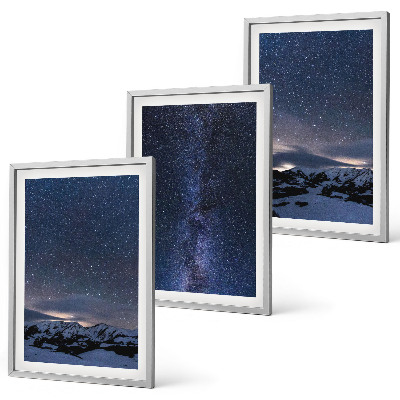 Wall art set Night sky mountains stars