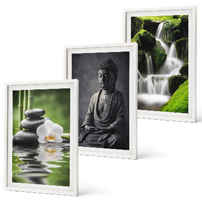 Three-piece wall art piece Relaxing ZEN water paintings