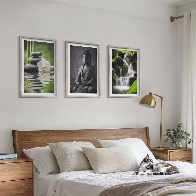 Three-piece wall art piece Relaxing ZEN water paintings