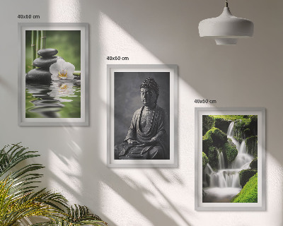 Three-piece wall art piece Relaxing ZEN water paintings