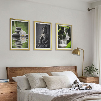 Three-piece wall art piece Relaxing ZEN water paintings