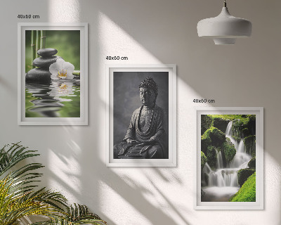 Three-piece wall art piece Relaxing ZEN water paintings