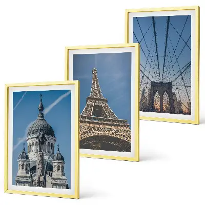 Wall art set featuring views of buildings from cities around the world