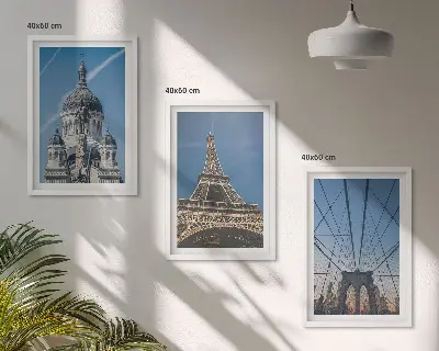 Wall art set Views of buildings from cities around the world