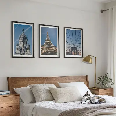 Wall art set Views of buildings from cities around the world