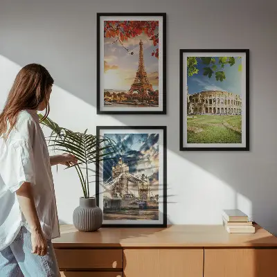 Monuments of Europe wall art set