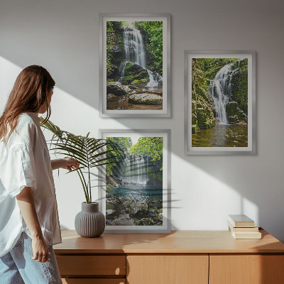 Wall art set Waterfalls green surroundings