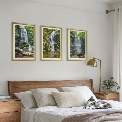 Wall art set Waterfalls green surroundings