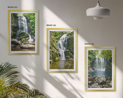 Wall art set Waterfalls green surroundings