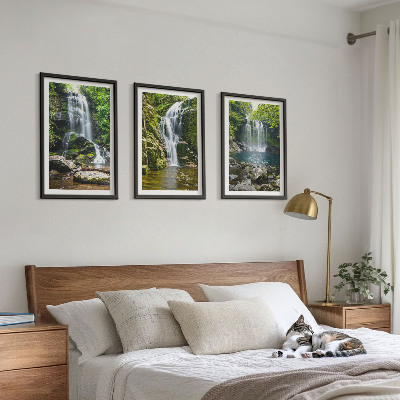 Wall art set Waterfalls green surroundings