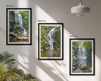 Wall art set Waterfalls green surroundings