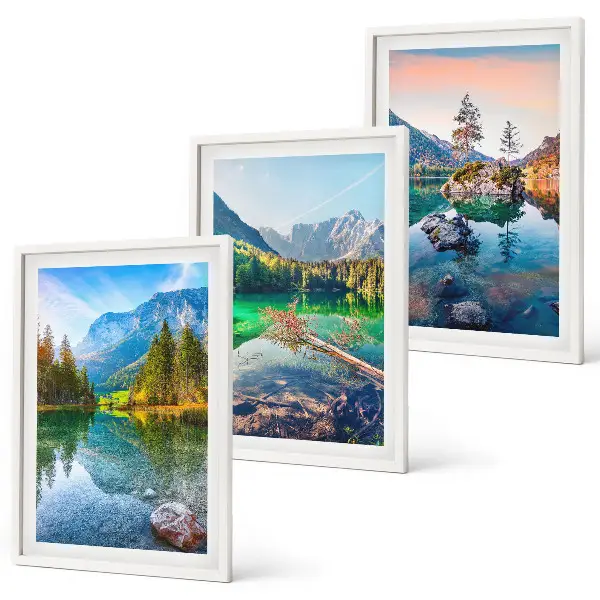 Mountain lakes nature landscape wall art set