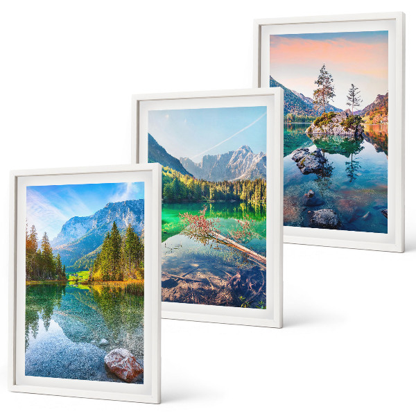 Wall art set Mountain lakes nature landscape
