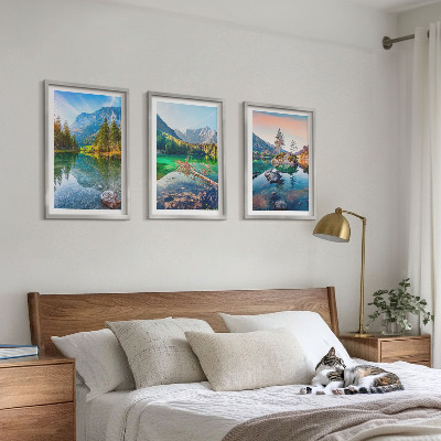 Wall art set Mountain lakes nature landscape