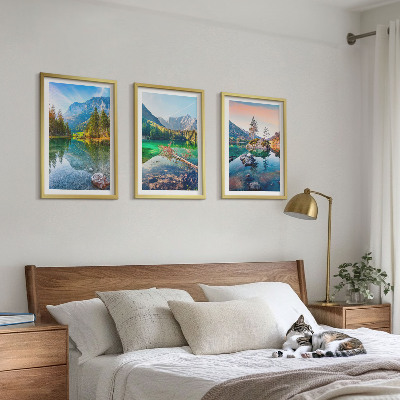 Wall art set Mountain lakes nature landscape