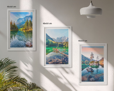 Wall art set Mountain lakes nature landscape