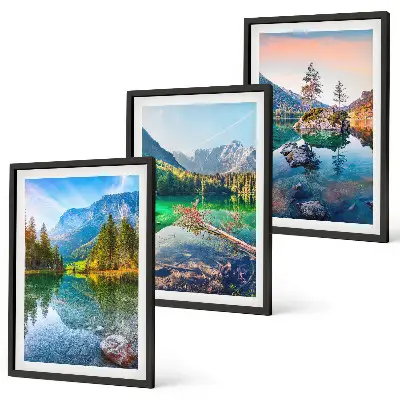 Mountain lakes nature landscape wall art set 