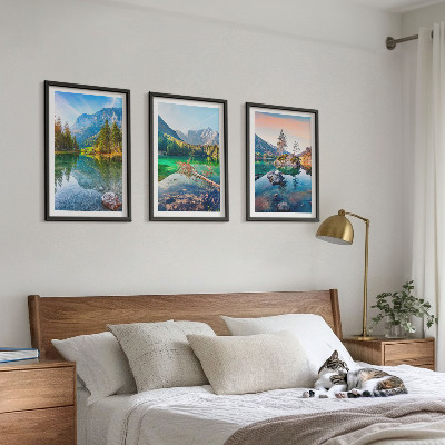 Wall art set Mountain lakes nature landscape