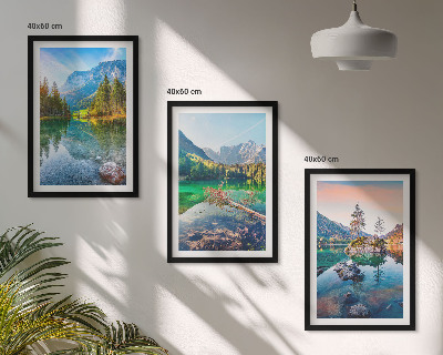 Wall art set Mountain lakes nature landscape