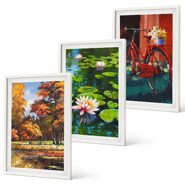 Wall art set Autumn colors lily terrace