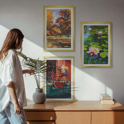 Wall art set Autumn colors lily terrace