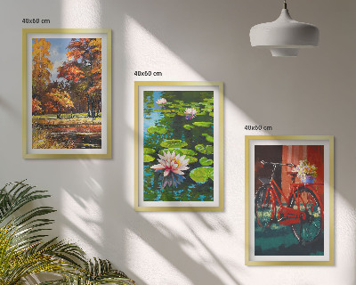 Wall art set Autumn colors lily terrace