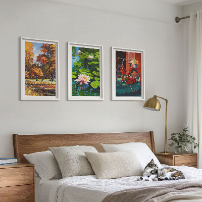 Wall art set Autumn colors lily terrace