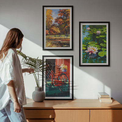 Wall art set Autumn colors lily terrace