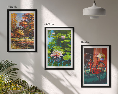 Wall art set Autumn colors lily terrace
