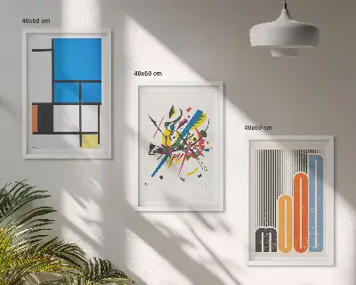 Set of 3 framed wall art pieces Abstract Modern Geometrics