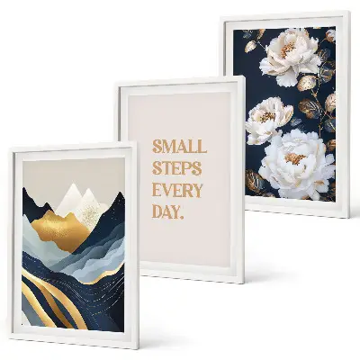 Wall art set Abstract Mountains Flowers Inspiration