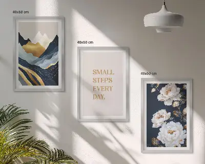 Wall art set Abstract Mountains Flowers Inspiration
