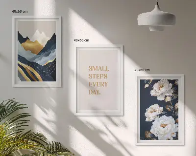 Wall art set Abstract Mountains Flowers Inspiration