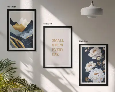 Wall art set Abstract Mountains Flowers Inspiration