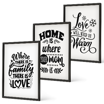 Three-piece wall art piece Family, love, home, warmth