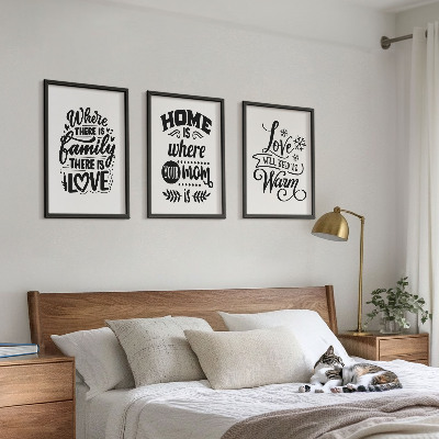 Three-piece wall art piece Family, love, home, warmth