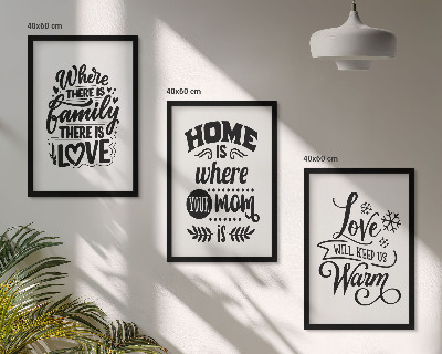 Three-piece wall art piece Family, love, home, warmth