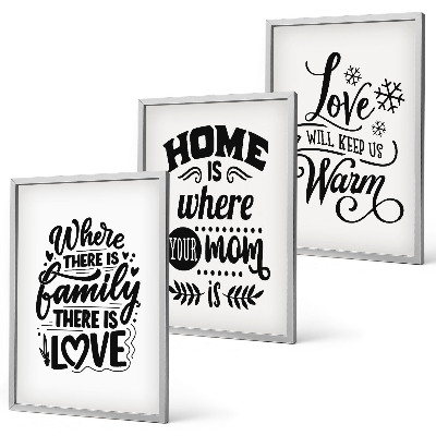 Three-piece wall art piece Family, love, home, warmth